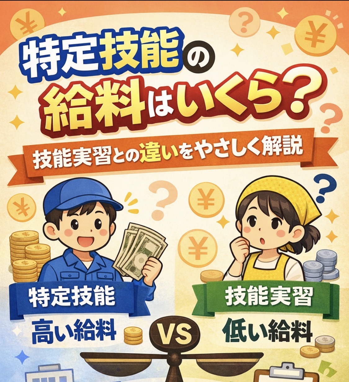 特定技能の給料はいくら？技能実習との違いをやさしく解説