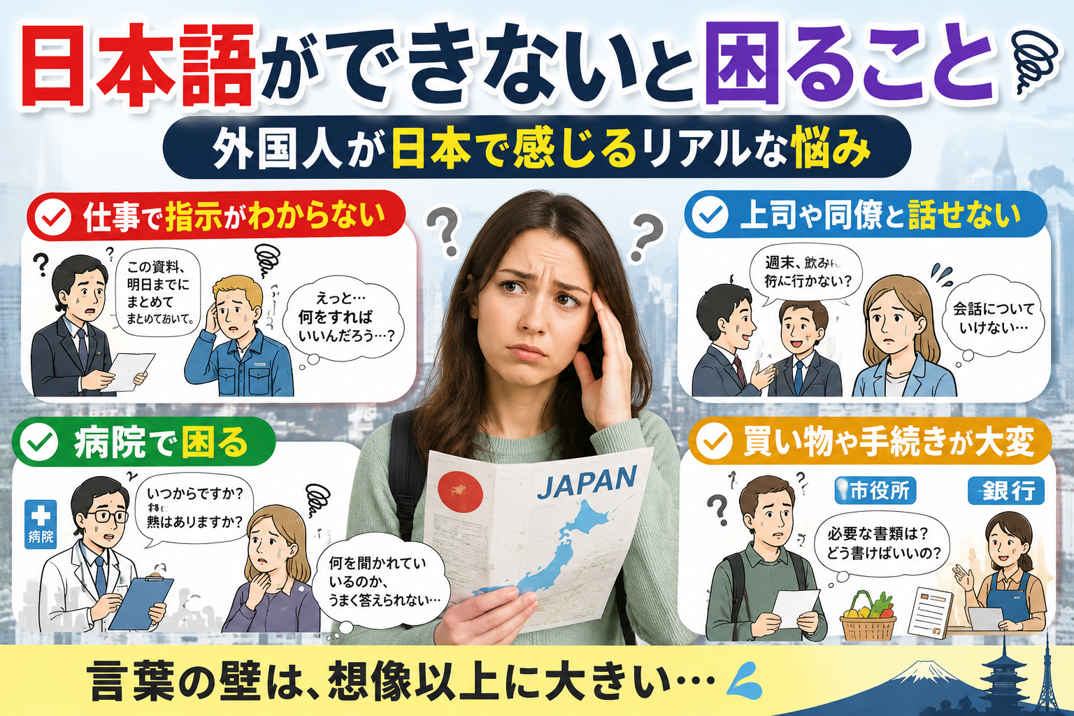 日本語ができないと困ること｜外国人が日本で感じるリアルな悩み